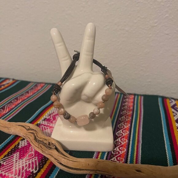 Peyote Bird Free Spirit Genuine Stone & Sterling Silver Bracelet With Leather Co - Picture 6 of 7